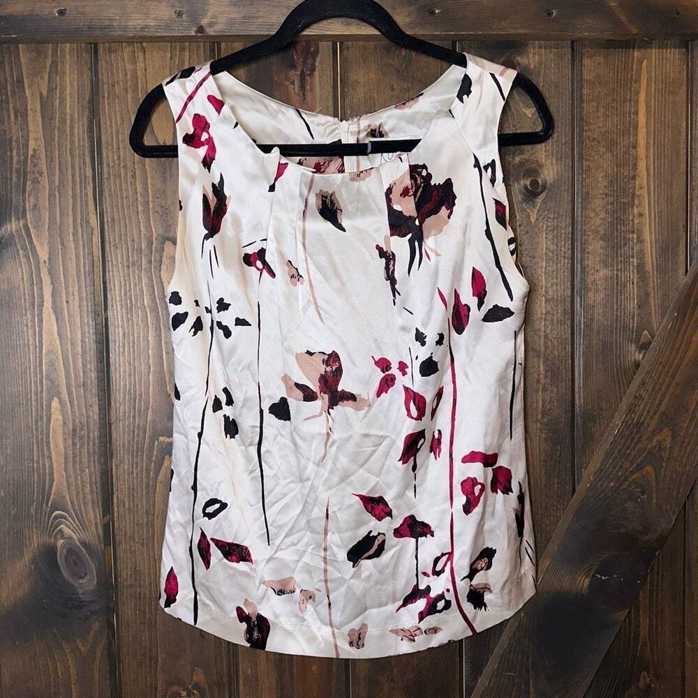 RORY BECA IVORY SILK FLORAL TOP
